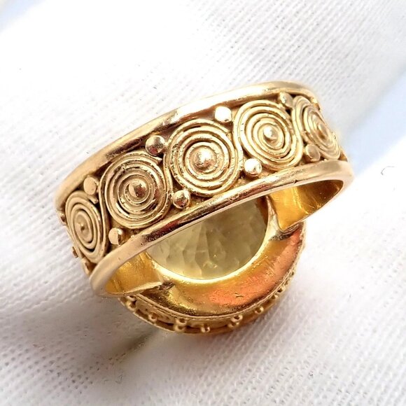 Carolyn Tyler 22k Yellow Gold Seven Seas Large Golden Yellow Zircon Ring - Picture 6 of 15